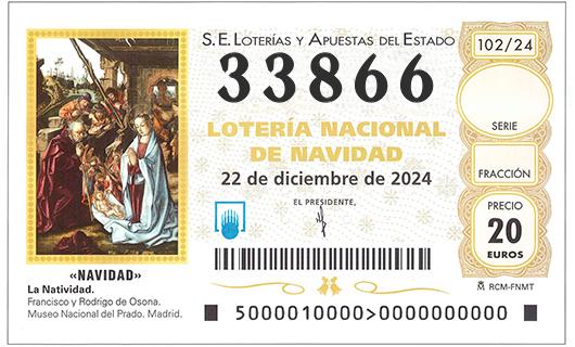 Número 33866 loteria de navidad