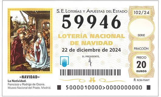 Número 59946 loteria de navidad