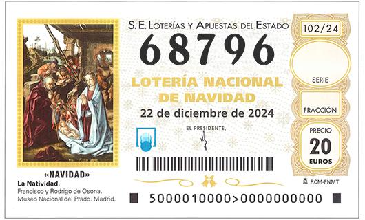 Número 68796 loteria de navidad